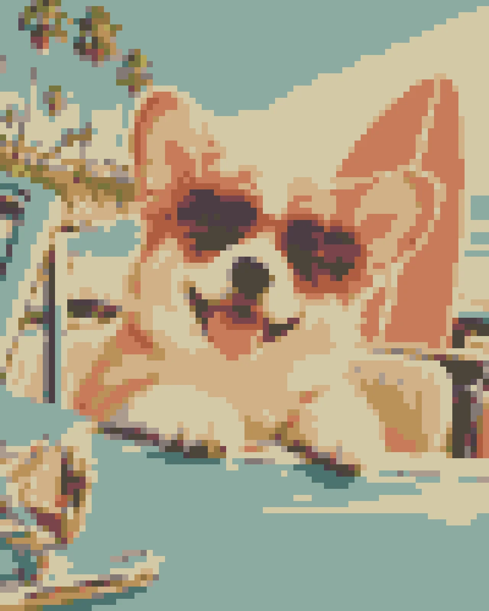 Corgi pixel art using Lost Century · 16 colors