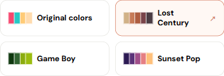 Select a color palette; the selected option has a highlighted border.